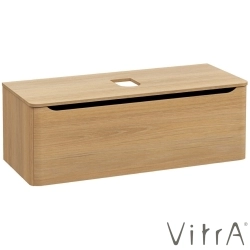 Vitra - Vitra Integra Round Tek Çekmeceli Çanak Lavabo Uyumlu Lavabo Dolabı, Altın Meşe, 120 cm (Çanak Lavabo Hariç-Armatür Deliksiz) - 70062