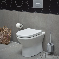 Vitra - Vitra Integra Round Rim-ex Kanalsız Duvara Tam Dayalı Yerden Tek Klozet