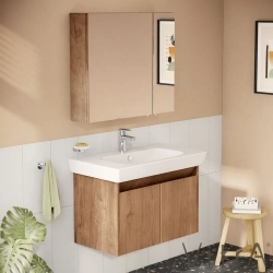 Vitra - Vitra Step Lavabo Dolabı Demonte Set, 85 cm, Altın Meşe (Lavabo Dolabı, Dolaplı Ayna)