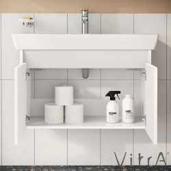 Vitra - Vitra Step Lavabo Dolabı Demonte Set, 85 cm, Beyaz (Lavabo Dolabı, Dolaplı Ayna)