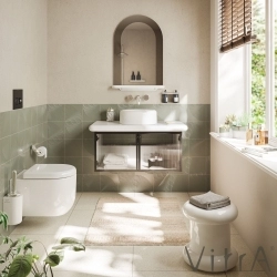 Vitra - Vitra Liquid Seramik Tezgah, 100 cm, Beyaz (Lavabo Delikli-Armatür Deliksiz)