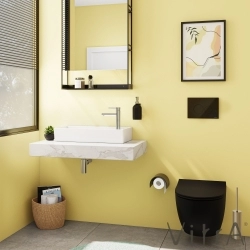 Vitra - Vitra ArchiPlan Sağdan Armatür Delikli Dar Lavabo, 60x28 cm