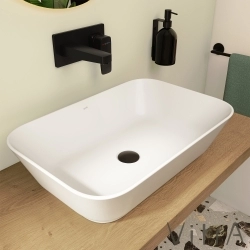 Vitra - Vitra Geo Dikdörtgen Çanak Lavabo, 60 cm, Mat Beyaz