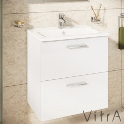 Vitra - Vitra Mia Demonte Set, 60 cm, Çekmeceli, (Lavabo Dolabı, Aydınlatmalı Ayna), Parlak Beyaz
