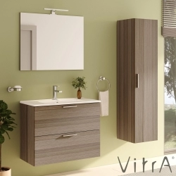 Vitra - Vitra Mia Demonte Set, 80 cm, Çekmeceli, (Lavabo Dolabı, Aydınlatmalı Ayna), Cordoba