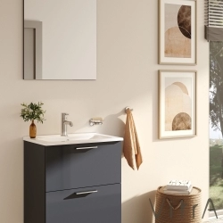 Vitra - Vitra Mia Demonte Set, 60 cm, Çekmeceli, (Lavabo Dolabı, Aydınlatmalı Ayna), Antrasit