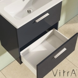 Vitra - Vitra Mia Demonte Set, 60 cm, Çekmeceli, (Lavabo Dolabı, Aydınlatmalı Ayna), Antrasit
