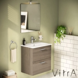Vitra - Vitra Mia Demonte Set, 60 cm, Çekmeceli, (Lavabo Dolabı, Aydınlatmalı Ayna), Cordoba