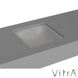 Vitra - Vitra Metropole Kare Tezgah Altı Lavabo, 40 cm, Mat Taş Gri, VitraClean