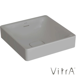 Vitra - Vitra Metropole Kare Çanak Lavabo, 40 cm, Mat Taş Gri, VitraClean