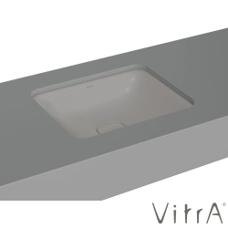 Vitra - Vitra Metropole Dikdörtgen Tezgah Altı Lavabo, 50 cm, Mat Taş Gri, VitraClean