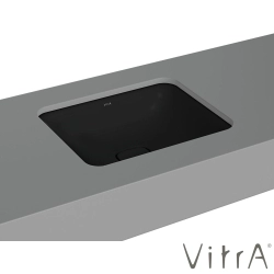Vitra - Vitra Metropole Dikdörtgen Tezgah Altı Lavabo, 50 cm, Mat Siyah, VitraClean
