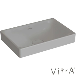 Vitra - Vitra Metropole Dikdörtgen Çanak Lavabo, 60 cm, Mat Taş Gri, VitraClean