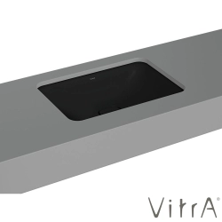 Vitra - Vitra Metropole Dikdörtgen Tezgah Altı Lavabo, 60 cm, Mat Siyah, VitraClean