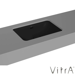 Vitra - Vitra Metropole Dikdörtgen Tezgah Altı Lavabo, 60 cm, Mat Siyah, VitraClean