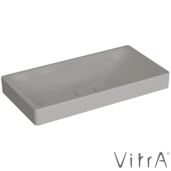Vitra - Vitra Metropole Dikdörtgen Çanak Lavabo, 80 cm, Mat Taş Gri, VitraClean