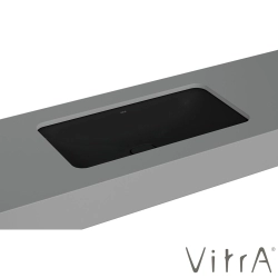 Vitra - Vitra Metropole Dikdörtgen Tezgah Altı Lavabo, 80 cm, Mat Siyah, VitraClean