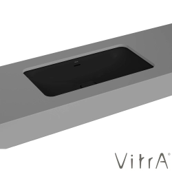Vitra - Vitra Metropole Dikdörtgen Tezgah Altı Lavabo, 80 cm, Mat Siyah, VitraClean
