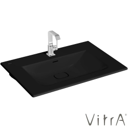 Vitra - Vitra Metropole Etajerli Lavabo, 80 cm, Mat Siyah, VitraClean