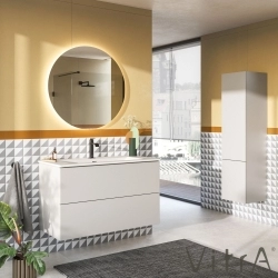 Vitra - Vitra Metropole Etajerli Lavabo, 100 cm, Mat Beyaz