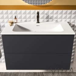 Vitra - Vitra Metropole Etajerli Lavabo, 100 cm, Mat Beyaz