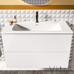 Vitra - Vitra Metropole Etajerli Lavabo, 100 cm, Mat Beyaz