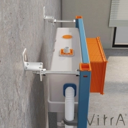 Vitra - Vitra Gömme Rezervuar Duvar Önü Alçıpan Uygulamalı Set, İnce, 2,5/4 Litre