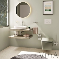 Vitra - Vitra Metropole Rim-ex Kanalsız Asma Klozet, 56 cm, Mat Bej