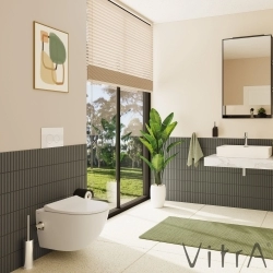 Vitra - Vitra Sento Rim-ex Kanalsız Asma Klozet, Termostatik Entegre Ara Musluklu