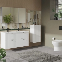 Vitra - Vitra Zentrum Orta Armatür Delikli Etajerli Lavabo, 60x46 cm