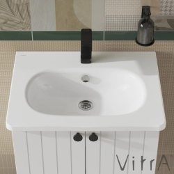 Vitra - Vitra Zentrum Orta Armatür Delikli Etajerli Lavabo, 60x46 cm