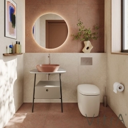 Vitra - Vitra Plural Kare Alçak Çanak Lavabo, 45 cm, Mat Terra Rossa