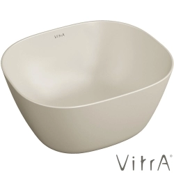Vitra - Vitra Plural Kare Yüksek Çanak Lavabo, 45 cm, Mat Kum Beji, VitraClean
