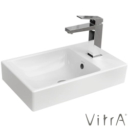 Vitra - Vitra Integra Square Sağdan Armatür Delikli Kompakt Lavabo, 45x28 cm