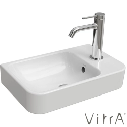 Vitra - Vitra Integra Round Sağdan Armatür Delikli Kompakt Lavabo, 45x28 cm