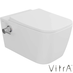VitrA - VitrA Metropole Square QuantumFlush Kanalsız Asma Klozet, 56 cm, Gizli Montaj ve Termostatik Entegre Ara Musluklu