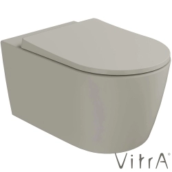 Vitra - Vitra Metropole Round QuantumFlush Kanalsız Asma Klozet, 56 cm, Mat Bej