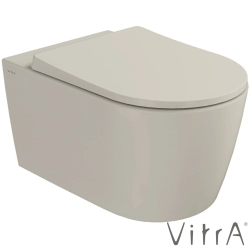 Vitra - Vitra Metropole Round QuantumFlush Kanalsız Asma Klozet, 56 cm, Mat Kum Beji