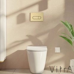 Vitra - Vitra Sento Rim-ex Kanalsız Duvara Tam Dayalı Yerden Tek Klozet, 54 cm