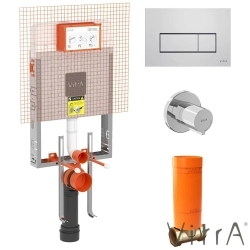 VitrA - VitrA Gömme Rezervuar Seti (Gömme Rezervuar + Stop Valf + Parlak Krom Panel)