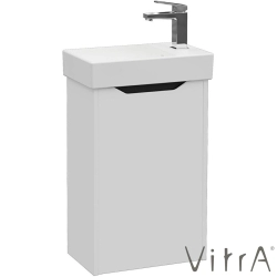Vitra - Vitra Integra Square Lavabo Dolabı, 45 cm, Kapaklı, Mat Açık Gri, Sağ - 80072