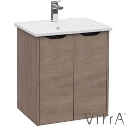 Vitra - Vitra Integra Square Kapaklı Lavabo Dolabı, Ayaksız, 60 cm, Moka Meşe - 80082
