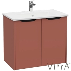 Vitra - Vitra Integra Square Kapaklı Lavabo Dolabı, Ayaksız, 80 cm, Mat Kırmızı - 80088