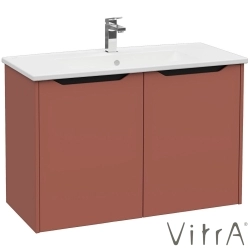 Vitra - Vitra Integra Square Kapaklı Lavabo Dolabı, Ayaksız, 100 cm, Mat Kırmızı - 80097