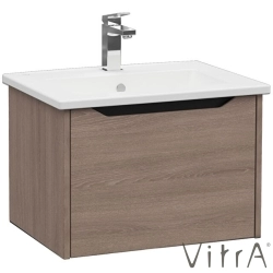 Vitra - Vitra Integra Square Tek Çekmeceli Lavabo Dolabı, Ayaksız, 60 cm, Moka Meşe
