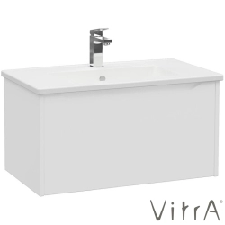 Vitra - Vitra Integra Square Tek Çekmeceli Lavabo Dolabı, Ayaksız, 80 cm, Mat Beyaz