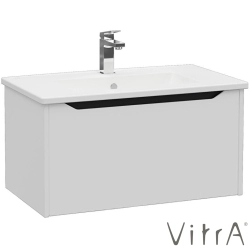 Vitra - Vitra Integra Square Tek Çekmeceli Lavabo Dolabı, Ayaksız, 80 cm, Mat Açık Gri