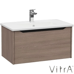 Vitra - Vitra Integra Square Tek Çekmeceli Lavabo Dolabı, Ayaksız, 80 cm, Moka Meşe