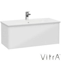 Vitra - Vitra Integra Square Tek Çekmeceli Lavabo Dolabı, Ayaksız, 100 cm, Parlak Beyaz