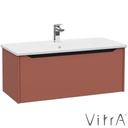 Vitra - Vitra Integra Square Tek Çekmeceli Lavabo Dolabı, Ayaksız, 100 cm, Mat Kırmızı - 80151